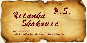 Milanka Skoković vizit kartica